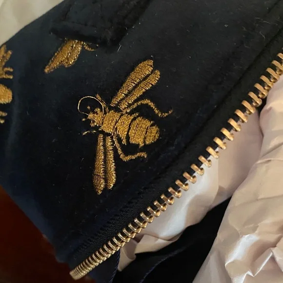 Elegant Navy and Gold Bee Cosmetic Bag - Picture 5 of 7
